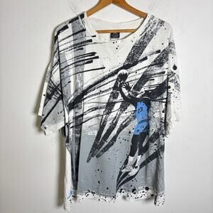 VINTAGE JORDAN RETRO 1 ALPHA UNC CAROLINA SHOT T SHIRT 2007 WHITE 3XL RARE!